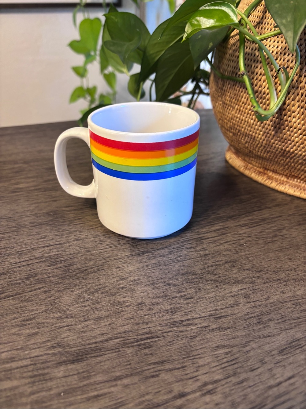 Vintage 1980s Russ Berrie Rainbow Heart Mug - Picture 2 of 6